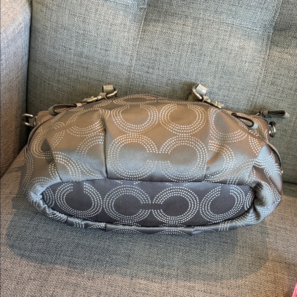 COACH Madison Dotted Op Art Sophia Satchel with Removable Strap 14”x10”x3” - Picture 5 of 12